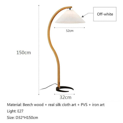 Modern Minimalist Fabric Shade LED Floor Lamp – Beige, 12W