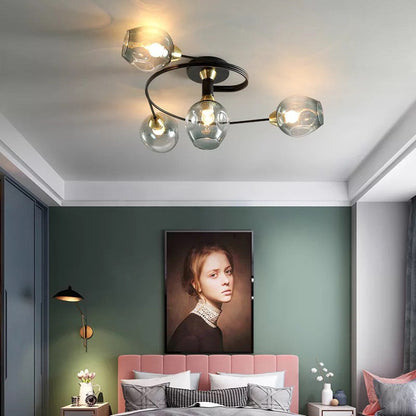 Nordic LED Ceiling Chandelier – Modern Glass Retro Pendant Lamp