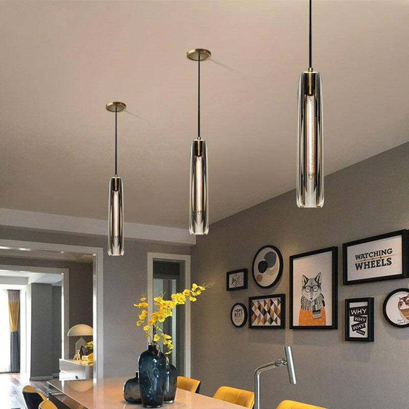 Brass LED Glass Pendant Lamp – Small Chandelier