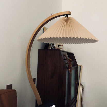 Modern Minimalist Fabric Shade LED Floor Lamp – Beige, 12W