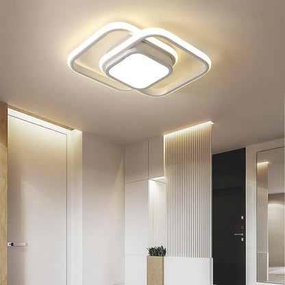 Modern Minimalist LED Ceiling Light – Double Ring Design