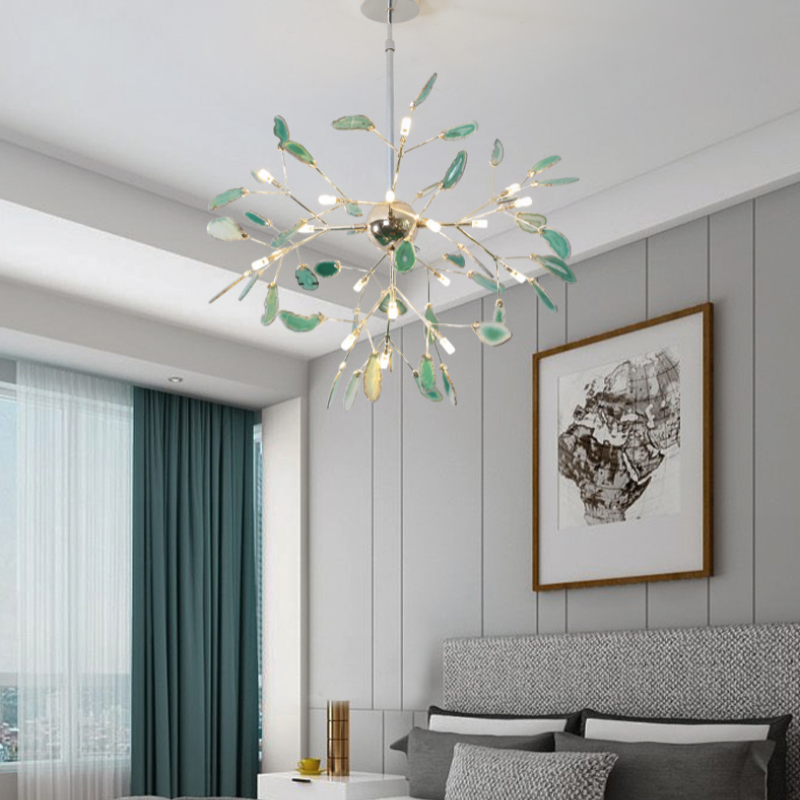 Aurora Gemstone Agate Colourful Chandelier for Bedroom and Living Room