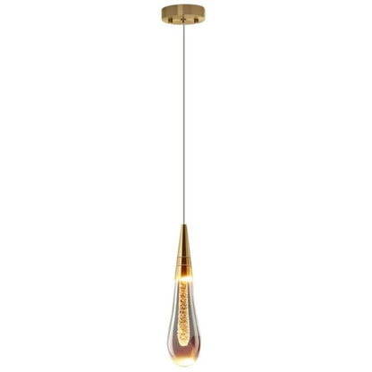 Kristy Crystal Droplet Pendant Light – Gold Finish