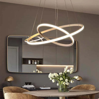 Arisha Modern Ring Pendant Light – Metal & Silicon, 2/3/4 Rings