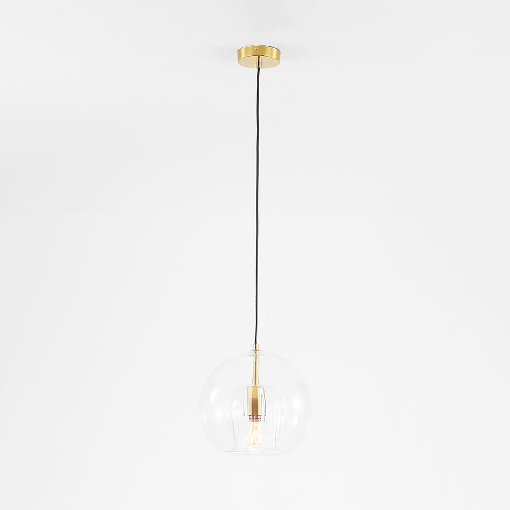 Hailie Glass Pendant Light – Clear/Amber, 5.9–9.8", LED