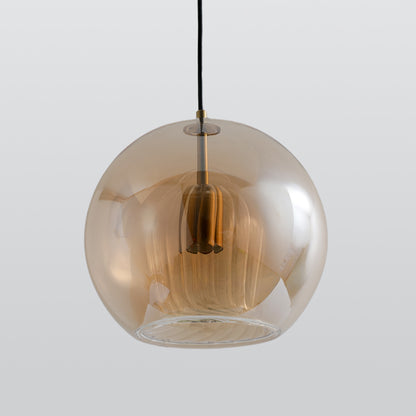 Hailie Glass Pendant Light – Clear/Amber, 5.9–9.8", LED