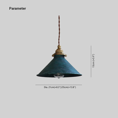 Alessio Vintage LED Pendant Light – Blue Metal Shade, E14 Base