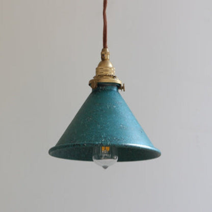 Alessio Vintage LED Pendant Light – Blue Metal Shade, E14 Base