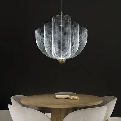 Alessio Chrome & Gold Metal Pendant Light – Modern Bedroom/Living