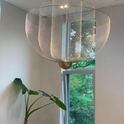 Alessio Chrome & Gold Metal Pendant Light – Modern Bedroom/Living