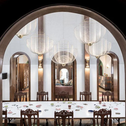 Alessio Chrome & Gold Metal Pendant Light – Modern Bedroom/Living