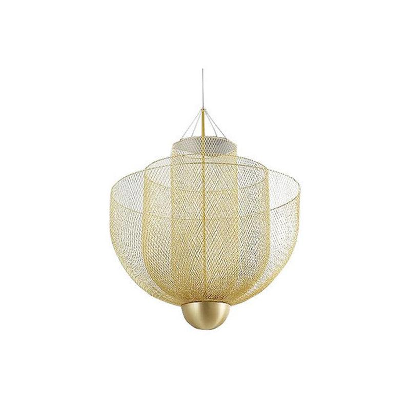 Alessio Chrome & Gold Metal Pendant Light – Modern Bedroom/Living