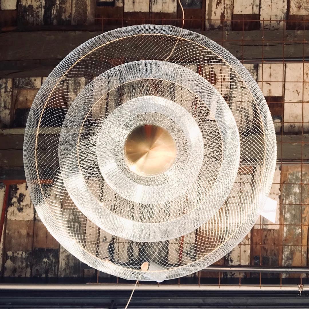 Alessio Chrome & Gold Metal Pendant Light – Modern Bedroom/Living