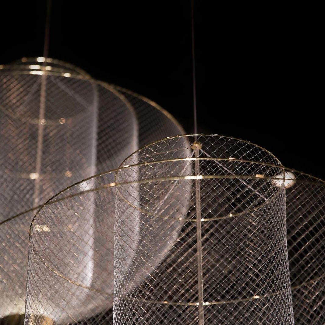 Alessio Chrome & Gold Metal Pendant Light – Modern Bedroom/Living