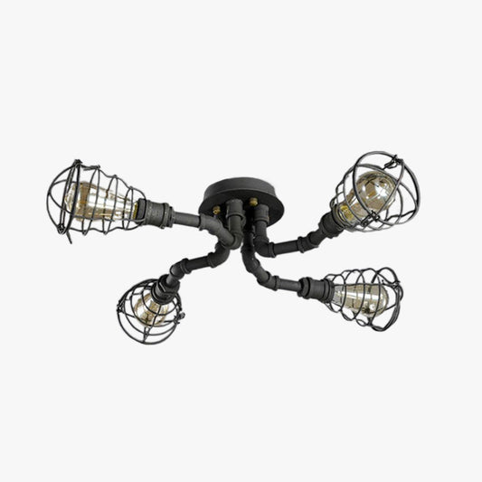 Alessio Industrial Flush Mount Ceiling Light – 4/6/8 Heads