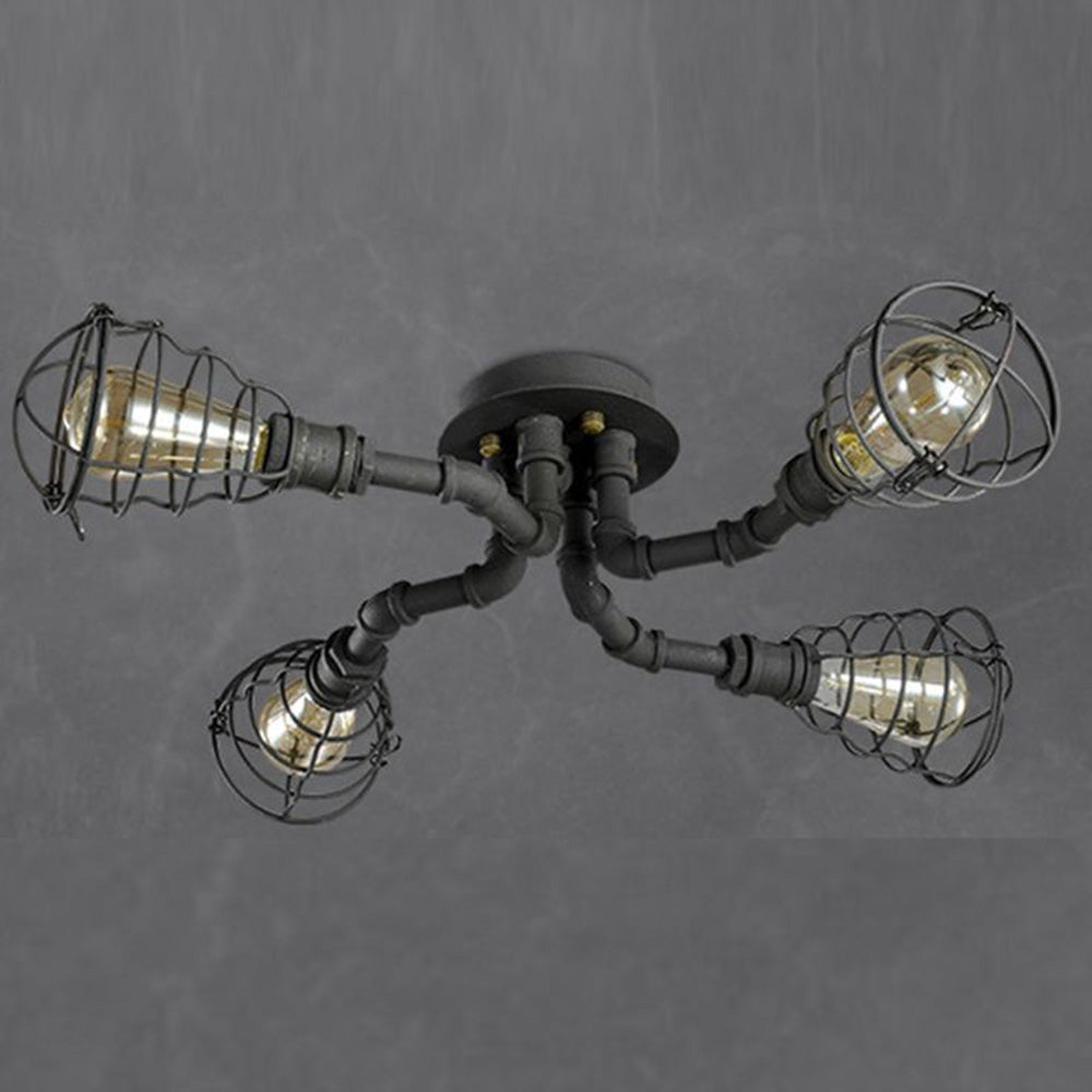 Alessio Industrial Flush Mount Ceiling Light – 4/6/8 Heads