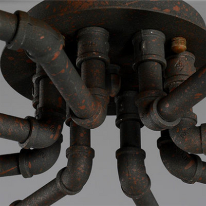 Alessio Industrial Flush Mount Ceiling Light – 4/6/8 Heads