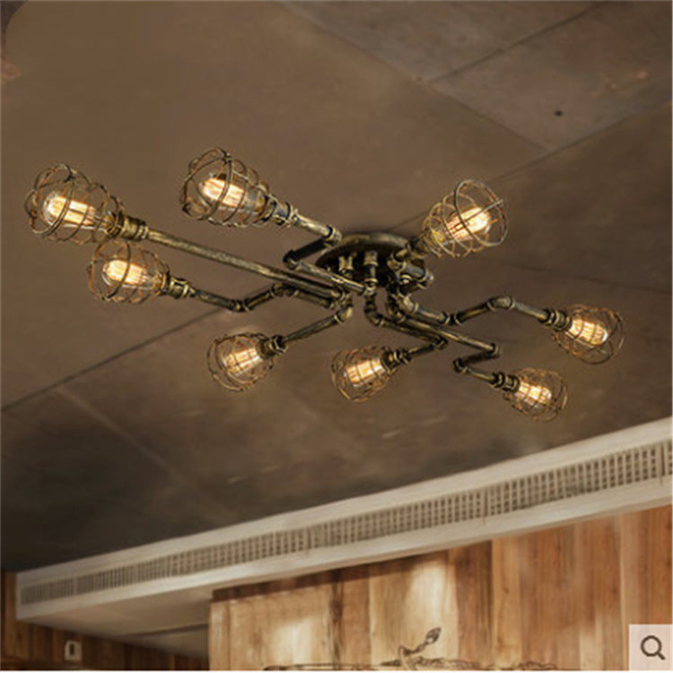 Alessio Industrial Flush Mount Ceiling Light – 4/6/8 Heads