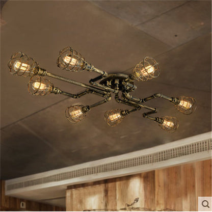 Alessio Industrial Flush Mount Ceiling Light – 4/6/8 Heads
