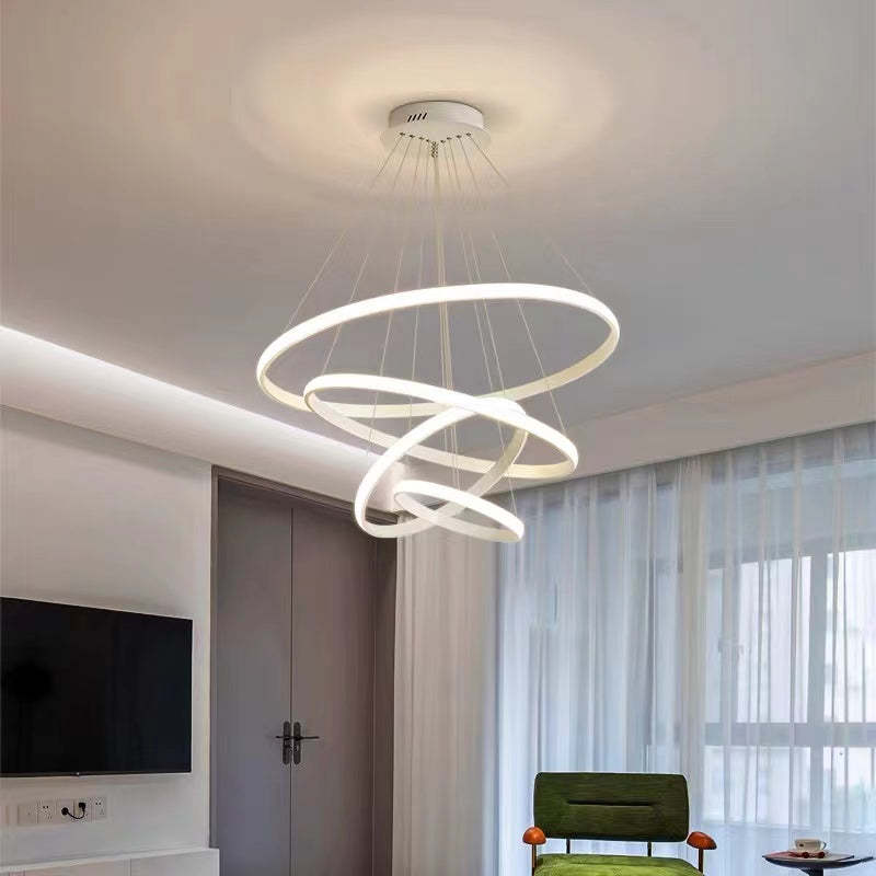 Arisha Modern Ring Pendant Light – Metal & Silicon, 2–4 Rings