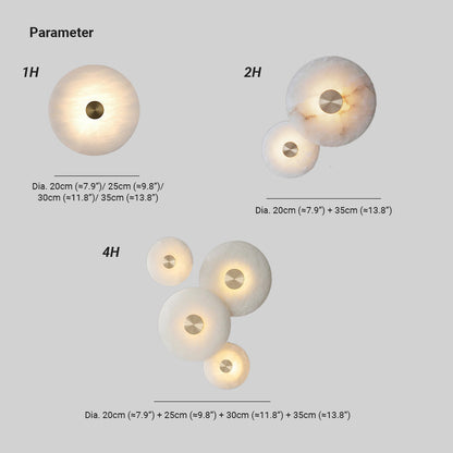 Jade Alabaster Wall Light – Metal Minimalist Sconce for Bedroom