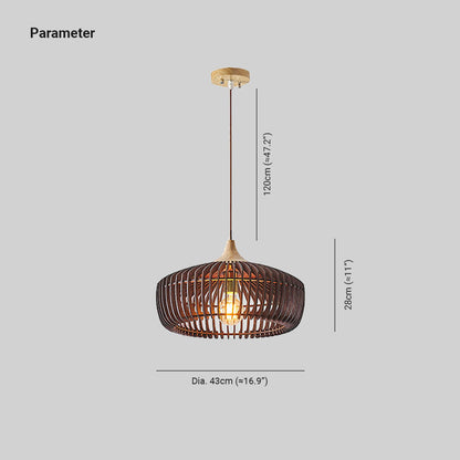 Ozawa Nordic Japanese Pendant Light – Wood, E27, 5–10 m²