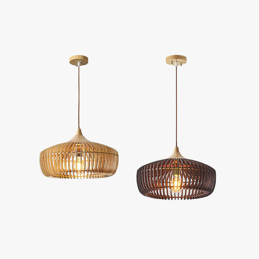 Ozawa Nordic Japanese Pendant Light – Wood, E27, 5–10 m²