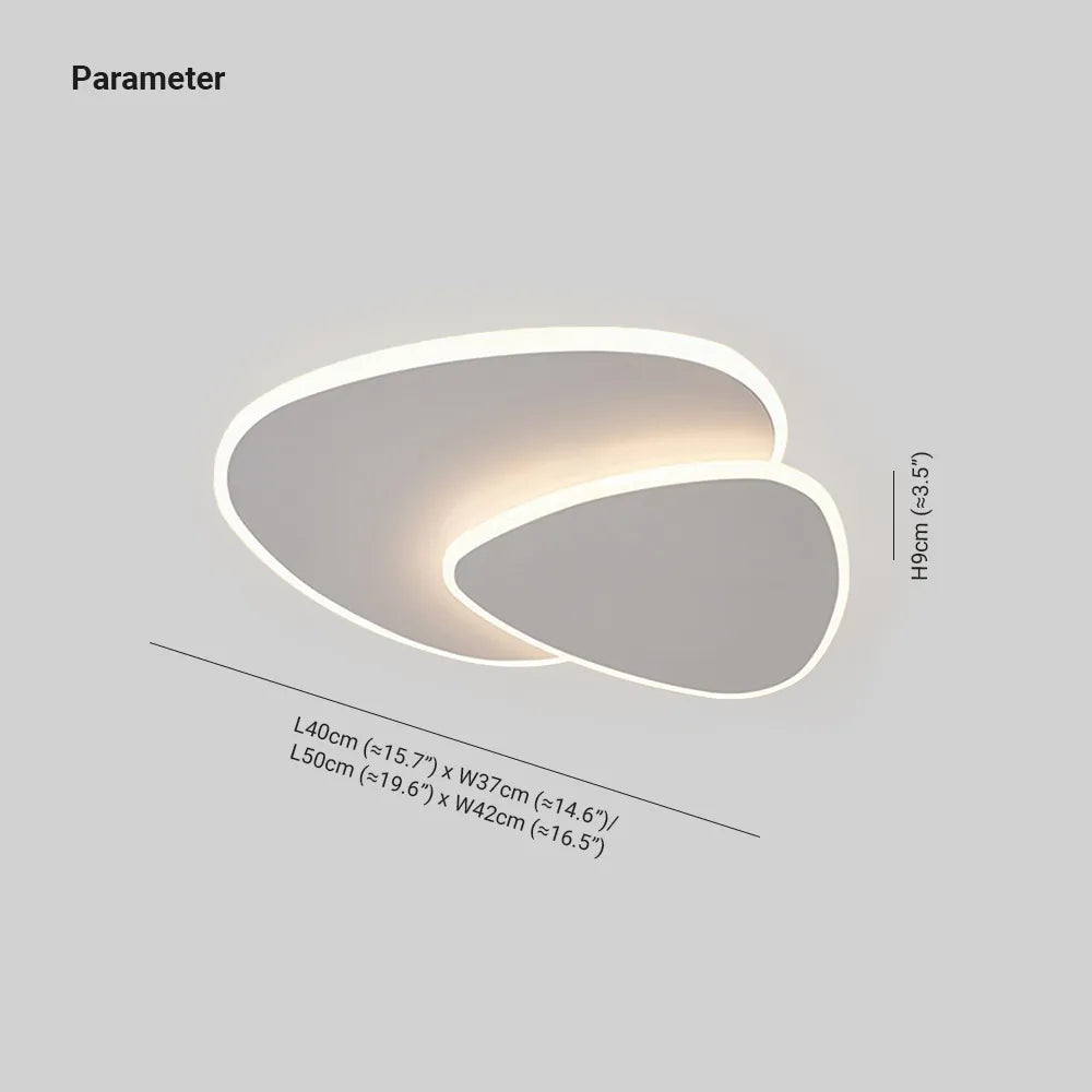 Modern Oval LED Flush Ceiling Light – White Acrylic & Metal Design