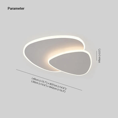 Modern Oval LED Flush Ceiling Light – White Acrylic & Metal Design