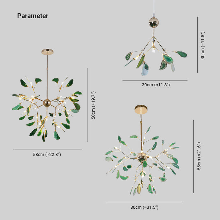 Aurora Gemstone Agate Colourful Chandelier for Bedroom and Living Room