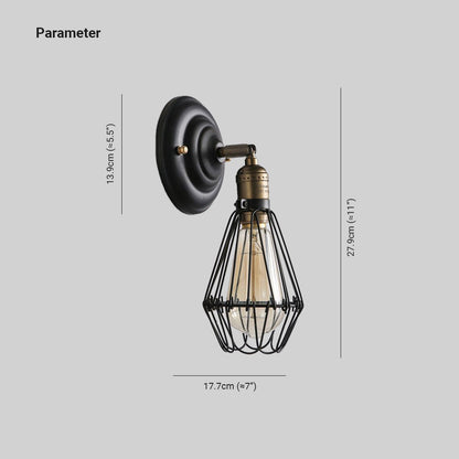 Alessio Industrial Lantern Wall Lamp – Black or Rust Finish