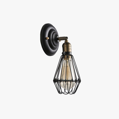 Alessio Industrial Lantern Wall Lamp – Black or Rust Finish