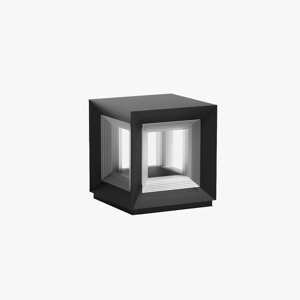 Riley LED Cube Outdoor Pillar Light – Solar/Hardwired (10-16")
