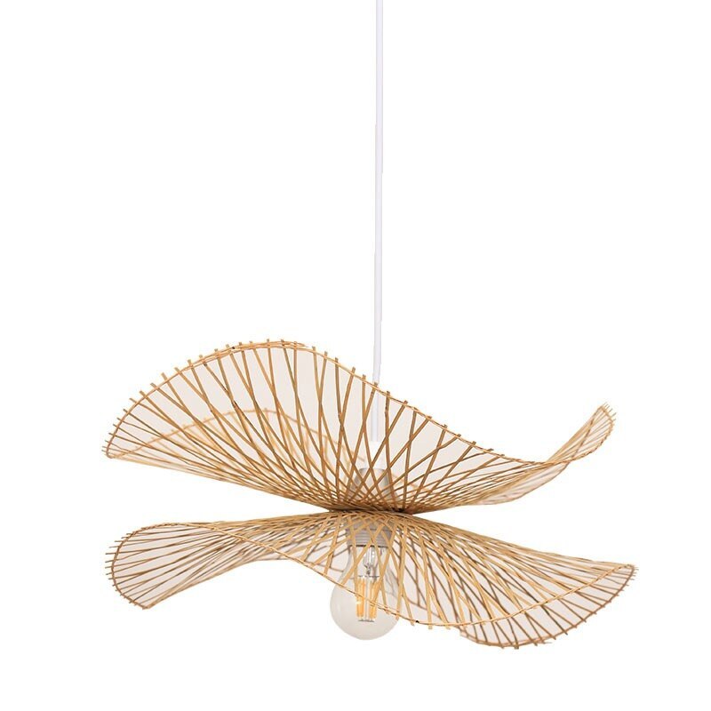 Chinese-Style Bamboo Pendant Lamp – Zen Bamboo Weave Hanging Light