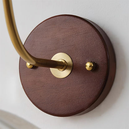 Vintage Floral Wall Light – Wooden & Brass Decorative Wall Lamp