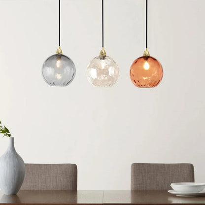 Colored Water-Glass Globe Chandelier – Modern Multi-Bulb Pendant