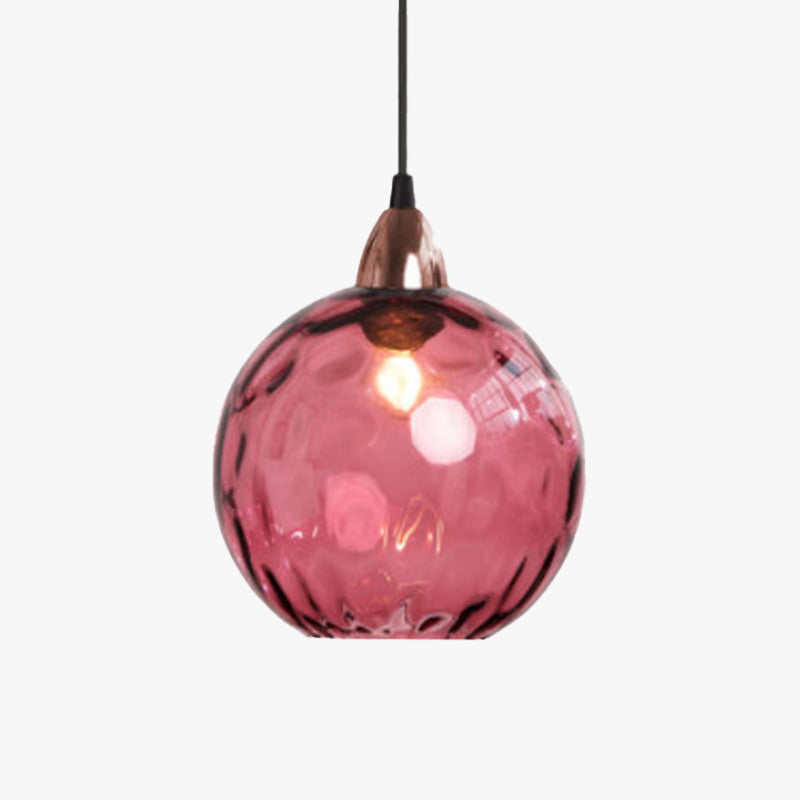 Colored Water-Glass Globe Chandelier – Modern Multi-Bulb Pendant