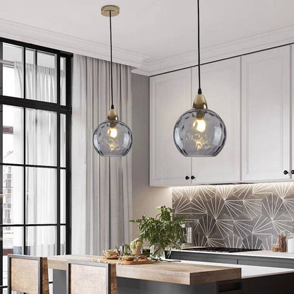 Colored Water-Glass Globe Chandelier – Modern Multi-Bulb Pendant