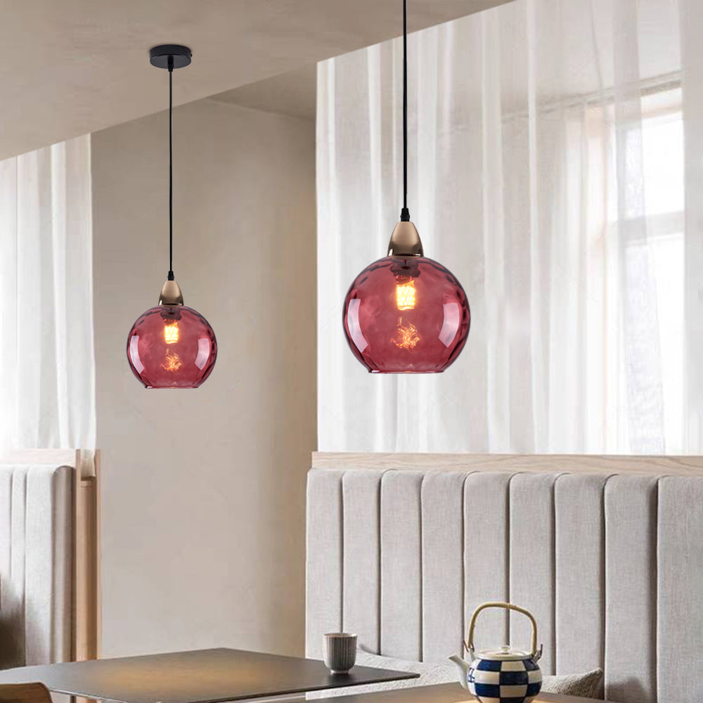Colored Water-Glass Globe Chandelier – Modern Multi-Bulb Pendant