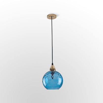 Colored Water-Glass Globe Chandelier – Modern Multi-Bulb Pendant