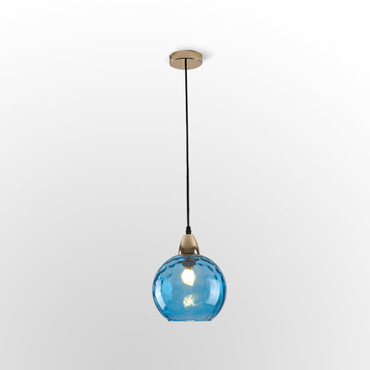 Colored Water-Glass Globe Chandelier – Modern Multi-Bulb Pendant