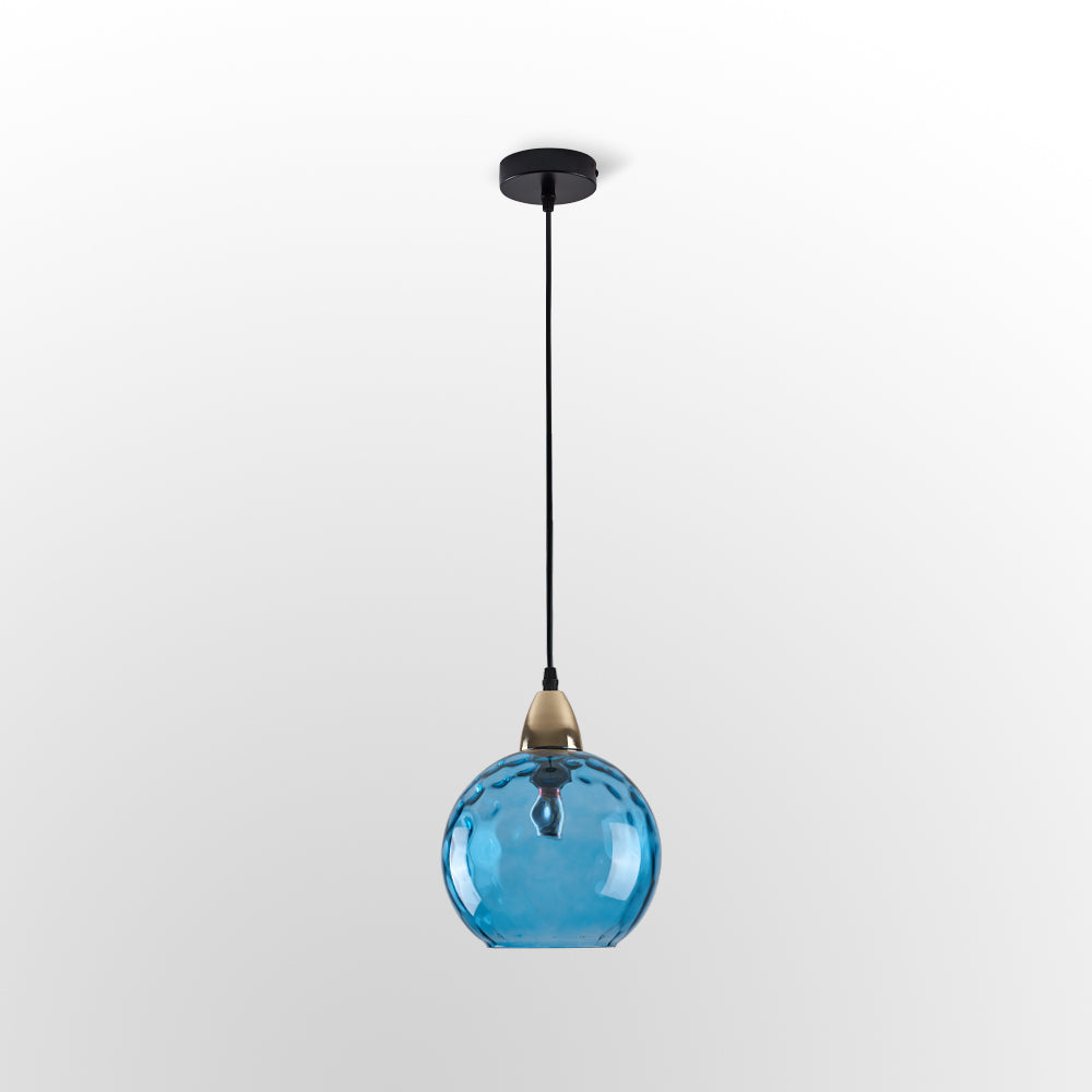 Colored Water-Glass Globe Chandelier – Modern Multi-Bulb Pendant