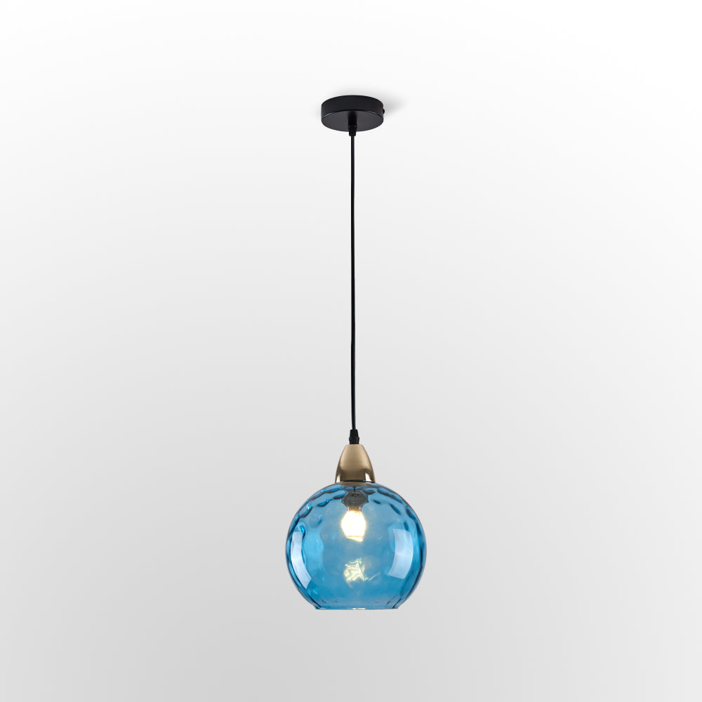 Colored Water-Glass Globe Chandelier – Modern Multi-Bulb Pendant
