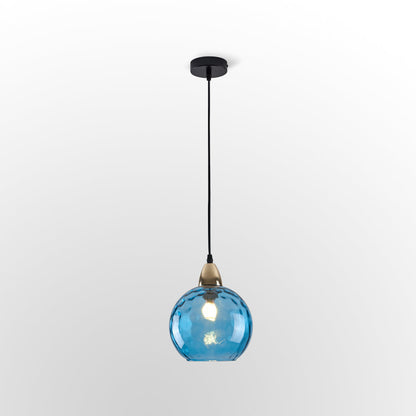 Colored Water-Glass Globe Chandelier – Modern Multi-Bulb Pendant