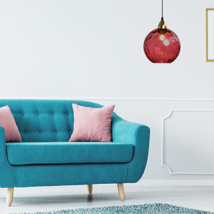 Colored Water-Glass Globe Chandelier – Modern Multi-Bulb Pendant