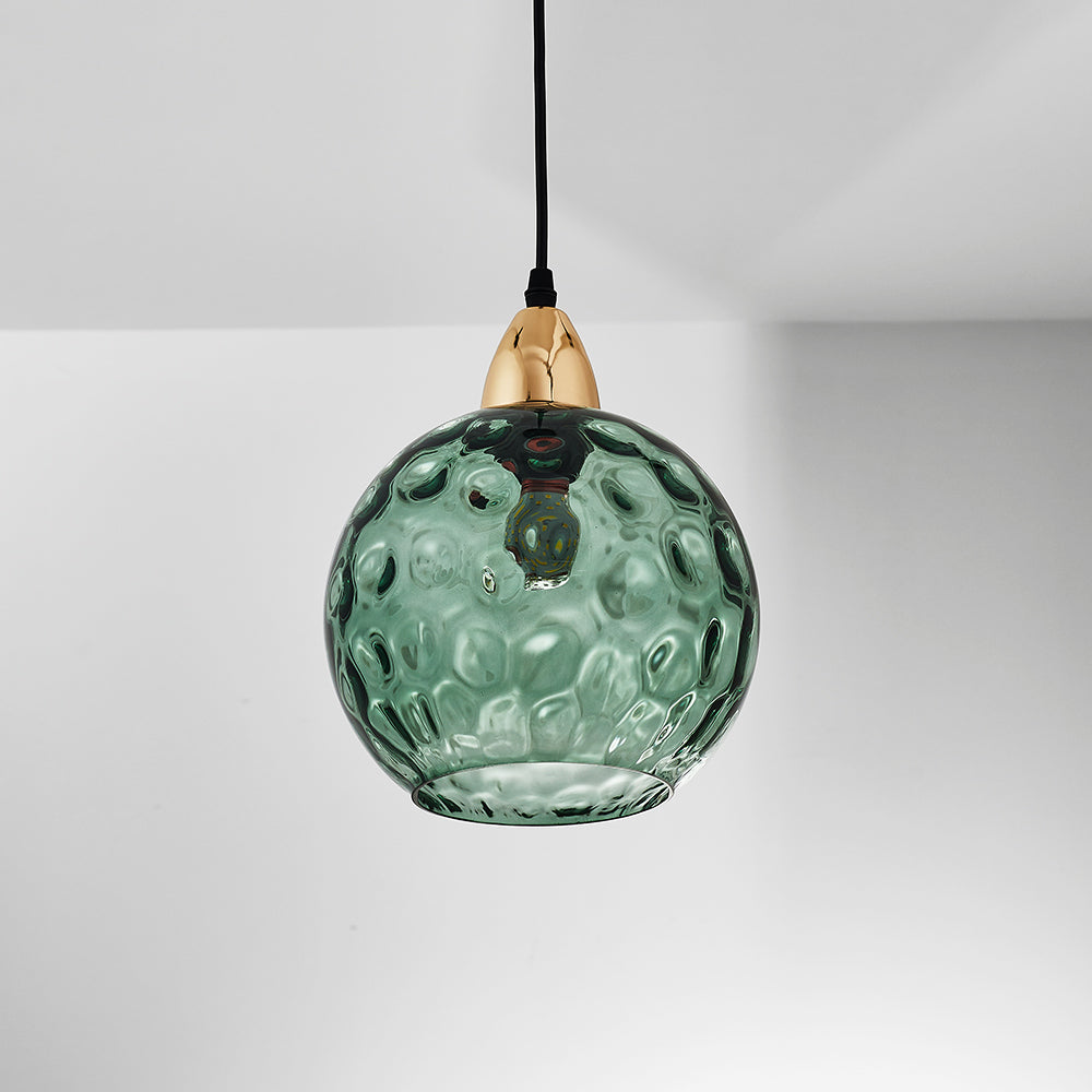 Colored Water-Glass Globe Chandelier – Modern Multi-Bulb Pendant