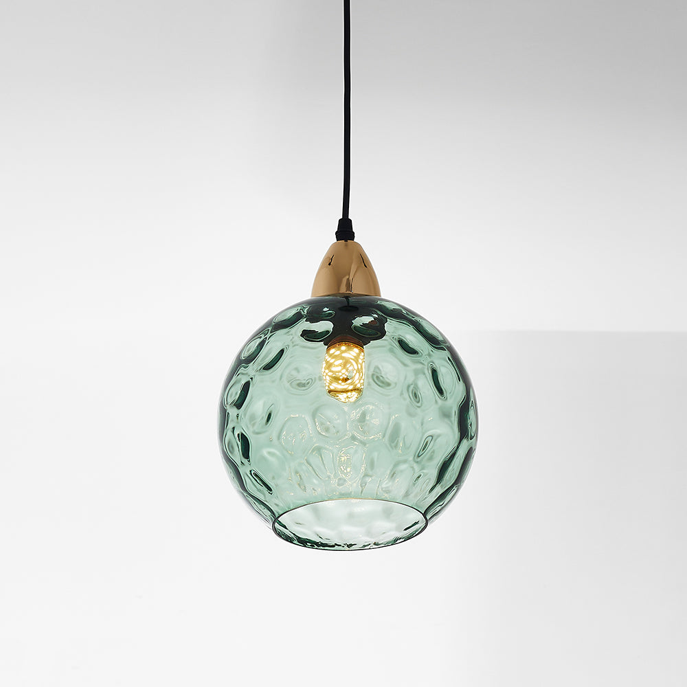 Colored Water-Glass Globe Chandelier – Modern Multi-Bulb Pendant