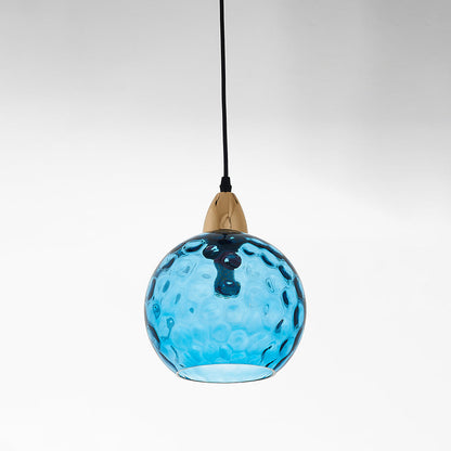 Colored Water-Glass Globe Chandelier – Modern Multi-Bulb Pendant
