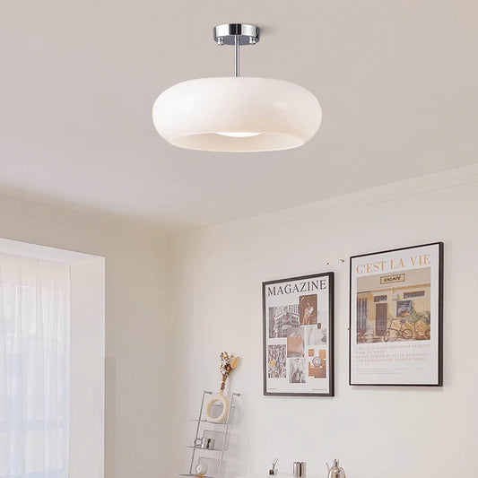 Vintage Semi-Flush Ceiling Light – 11″ Orange Dome Shade