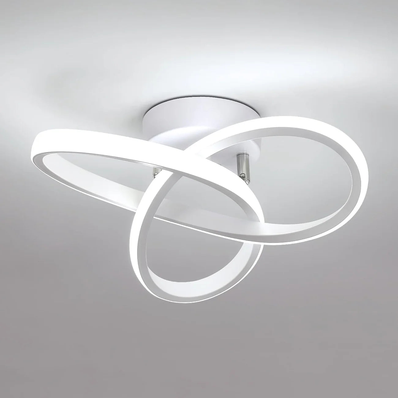 White Flush LED Ceiling Light in Metal and Acrylic – Modern Minimalist Design